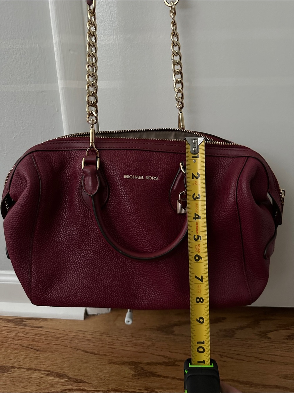 Michael Kors Wine Leather Satchel with Gold Hardware - Picture 9 of 11